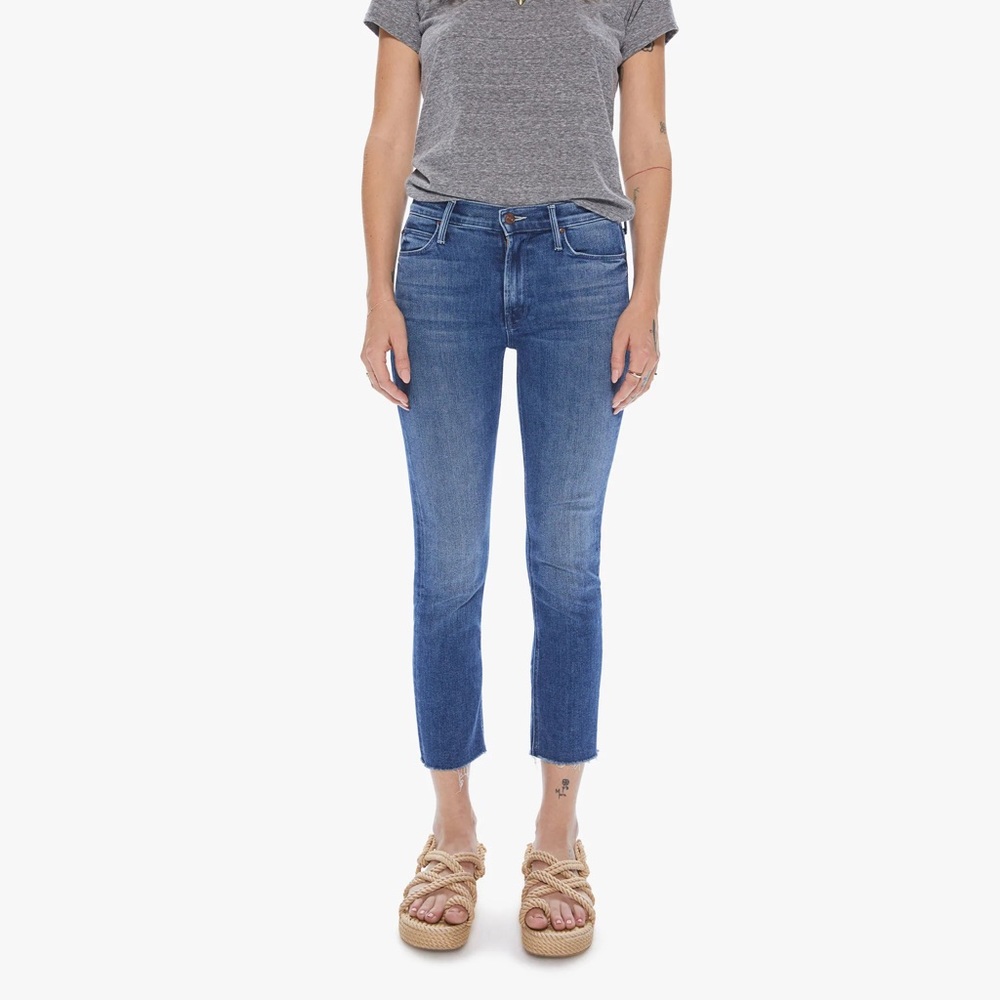 Mother The Mid Rise Dazzler Crop Fray size 26 “we’re all in this together” wash